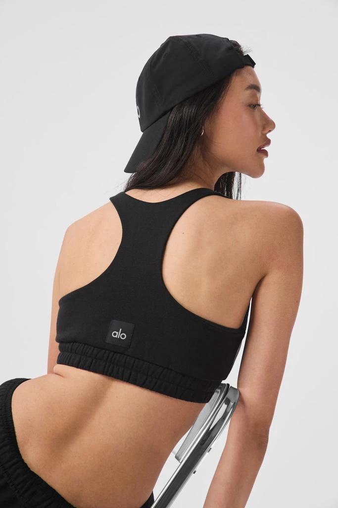 Alo Scoop Neck Sweatshirt Bra - Black 2