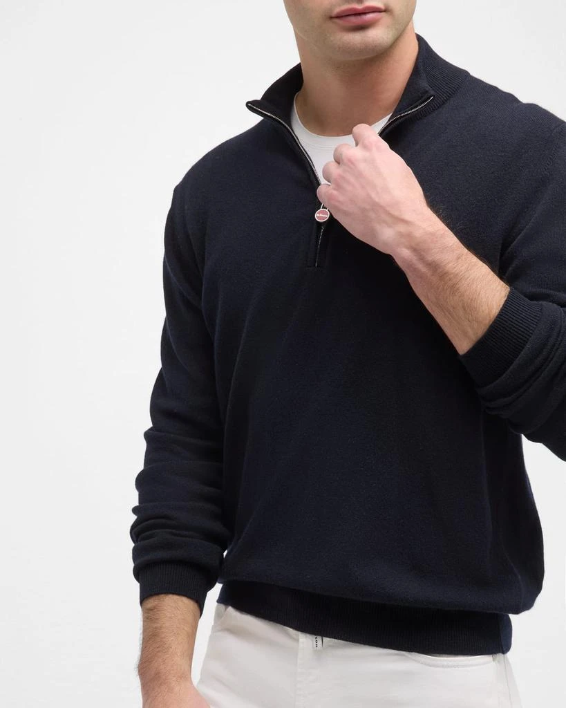 Kiton Men's Cashmere Quarter-Zip Sweater 6