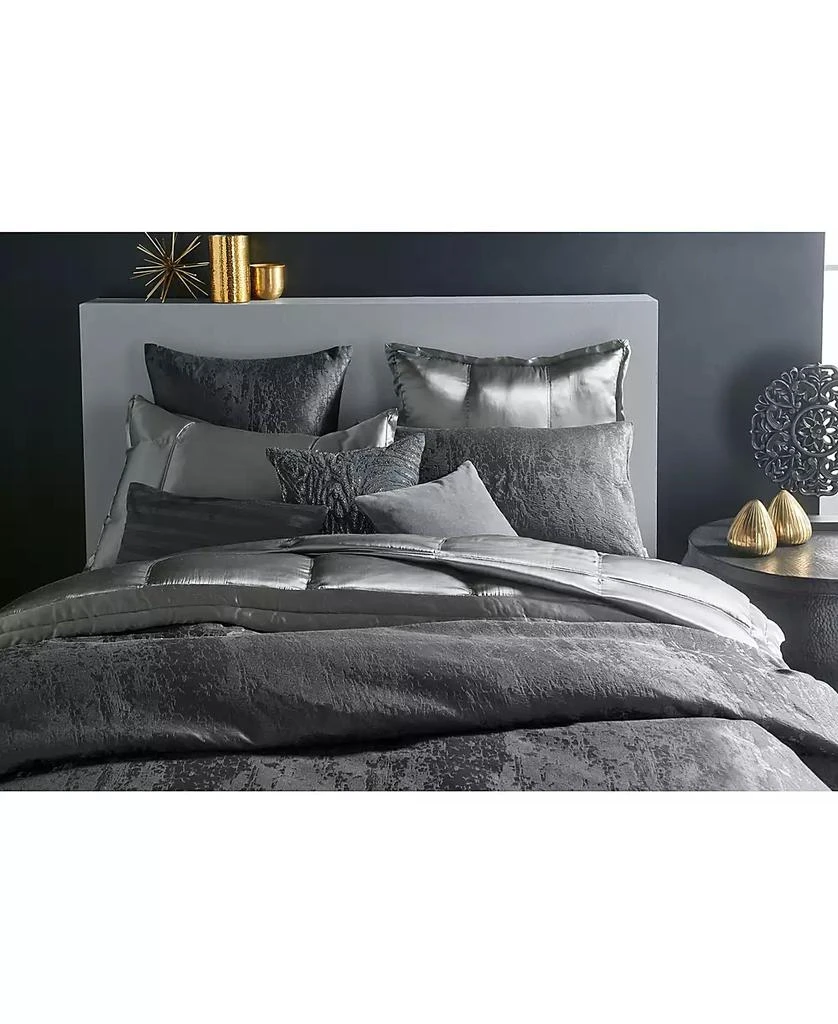 Donna Karan CLOSEOUT! Moonscape Reversible Textured Jacquard Duvet Cover 3