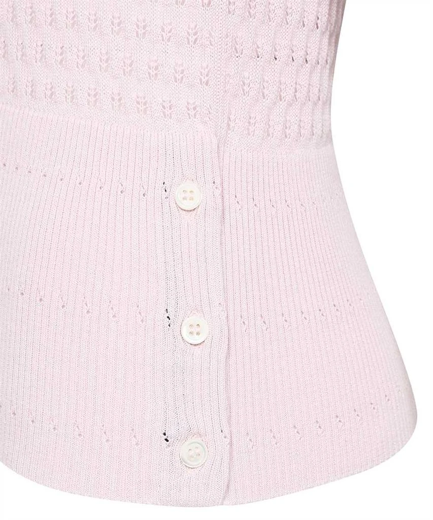 Thom Browne Thom browne cotton silk pointelle 4-bar short sleeve polo 3