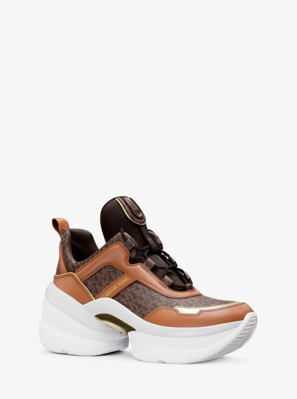 Michael Kors Olympia Signature Logo Trainer 1
