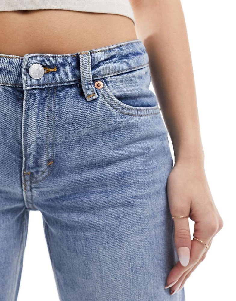 Monki Monki Imoo low waisted wide fit jeans in mid blue wash 4