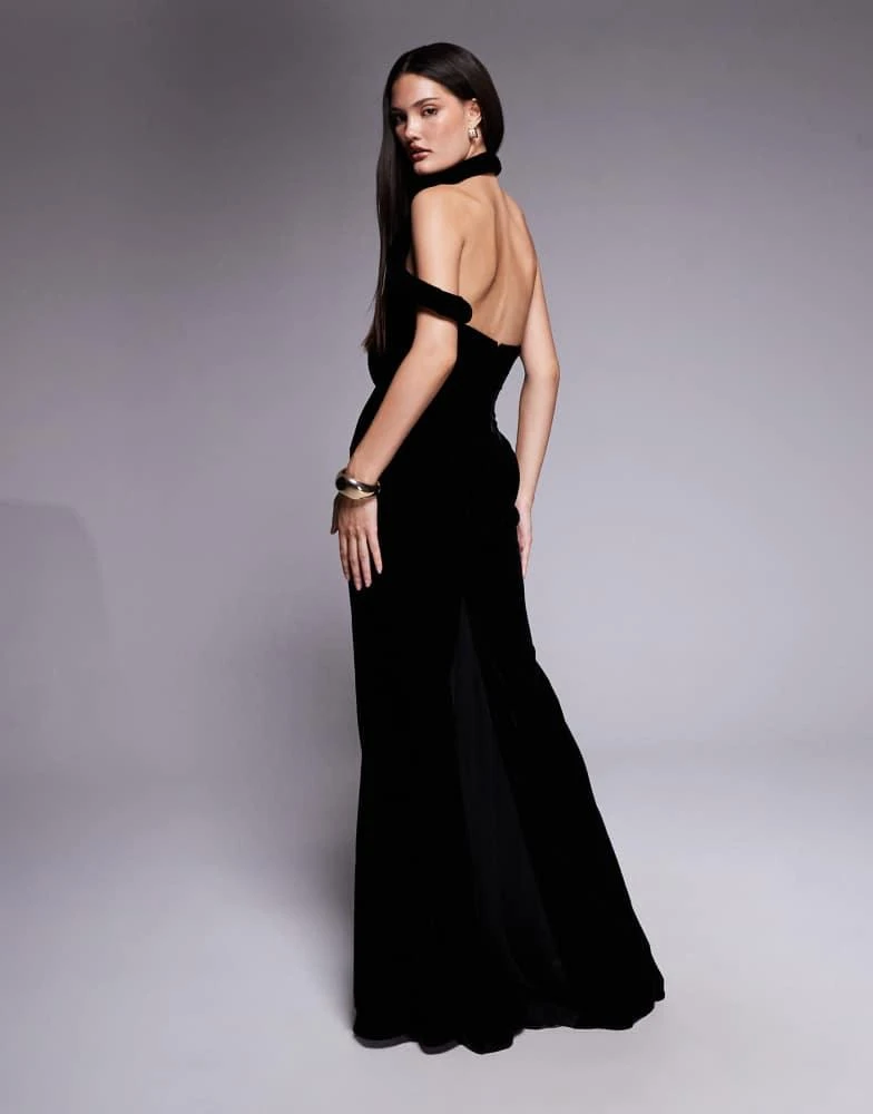 black floral dress long Mays Day Black Floral Dress