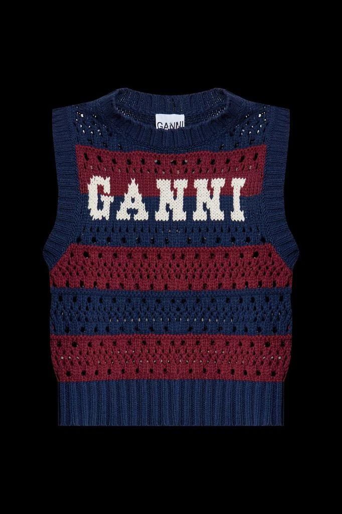 Ganni Ganni Striped Knitted Vest 1