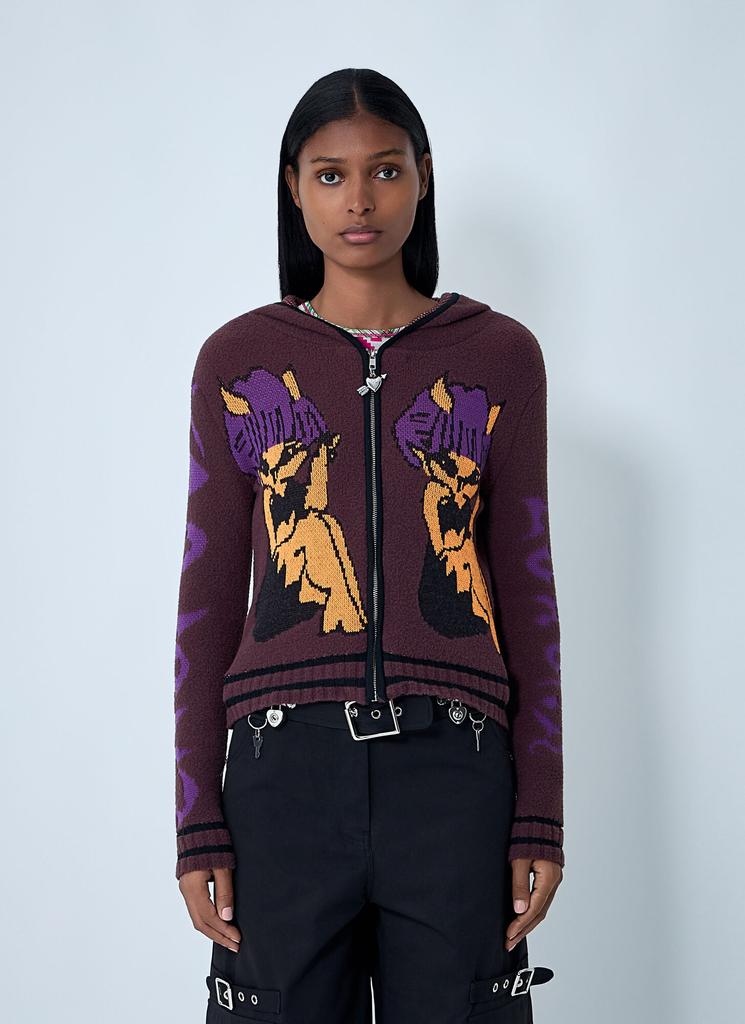 Shop Blue Knot Eye Hooded Cardigan on Sale at BeyondStyle – Get 10