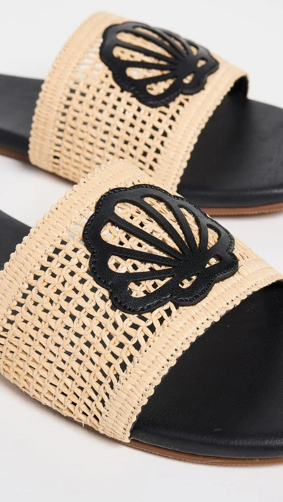 Kaanas Meera Fishnet Slides with Contrast Leather Seashell 5