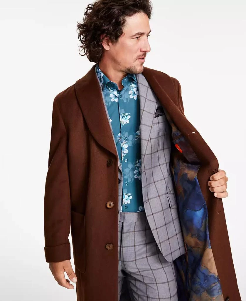 Tallia Men's Classic-Fit Medium Weight Solid Wool Blend Overcoats 3