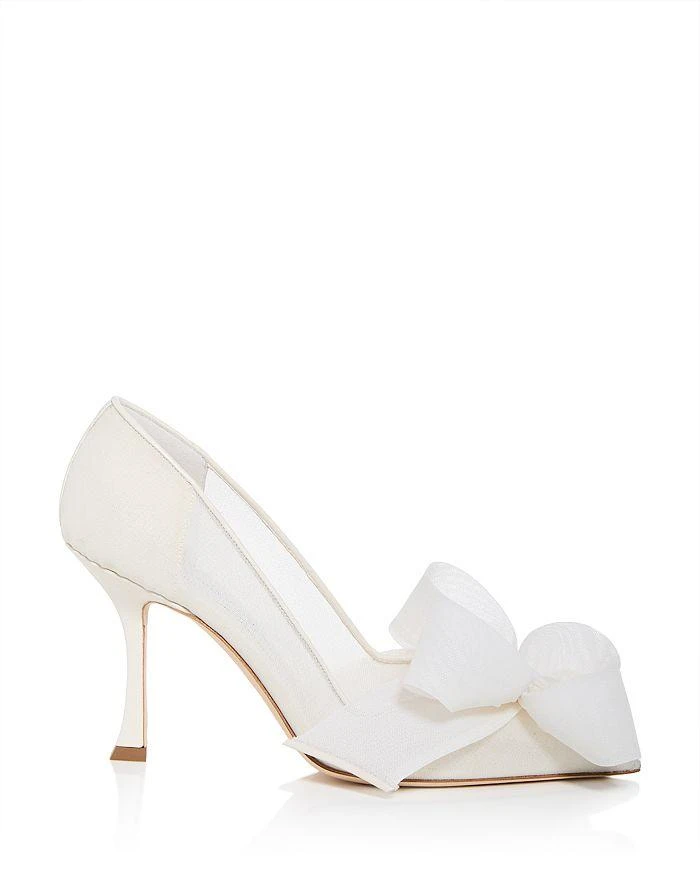 Jimmy Choo Women's Staz 90 Mesh Bow Pumps 2