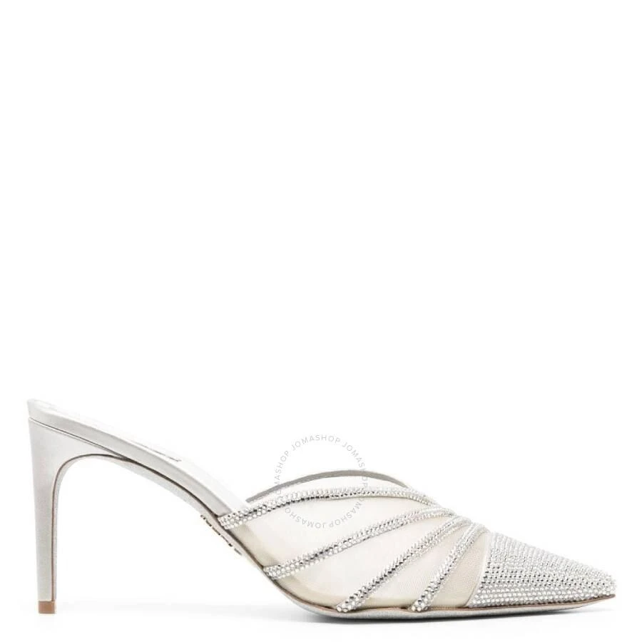 Rene Caovilla Emily Rhinestone Mesh Pointed-Toe Mules 1
