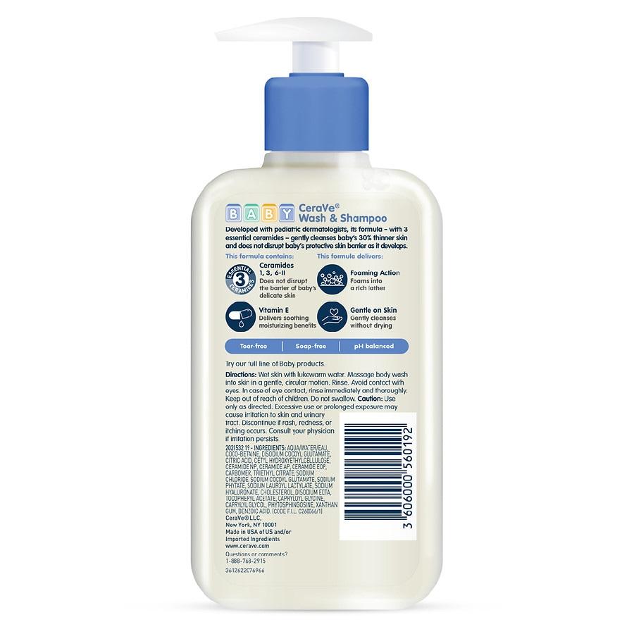 CeraVe Baby Wash and Shampoo for Tear-Free Baby Bath Time