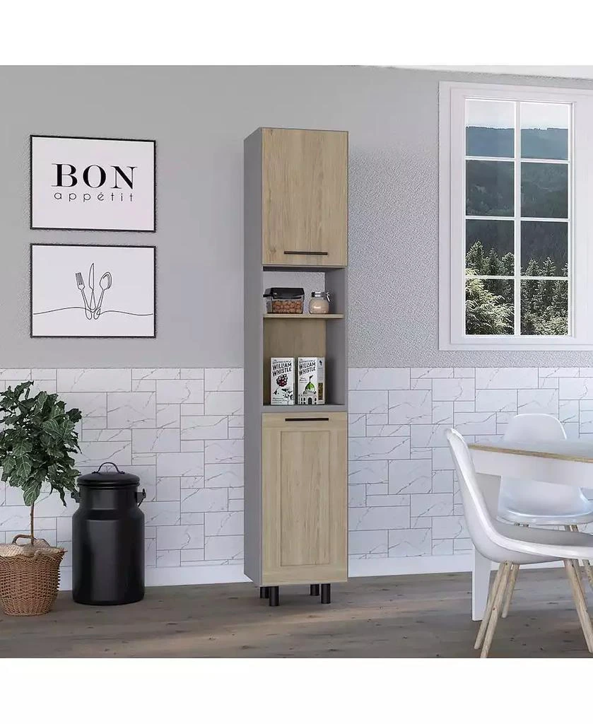 Tuhome Hassel Kitchen Pantry Cabinet Light Pine MDF 2