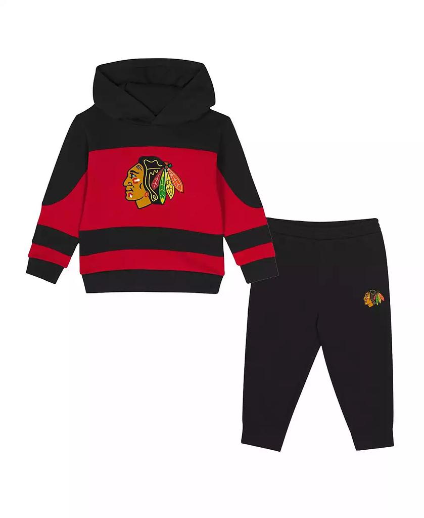 Outerstuff Toddler Black/Red Chicago Blackhawks Puck Hero Fleece Hoodie and Sweatpants Set