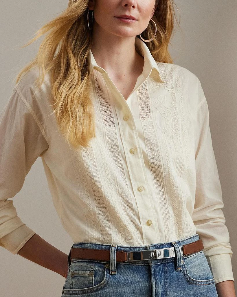 Ralph Lauren Lace Trim Cotton Voile Shirt 4