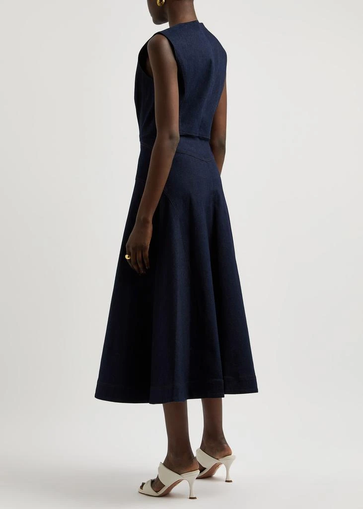 VERONICA BEARD Karrigan panelled chambray midi dress 3