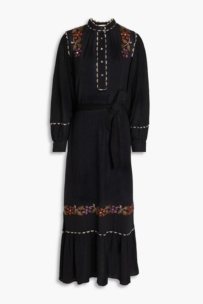 ANTIK BATIK Mathilda embellished cotton-crepon midi dress