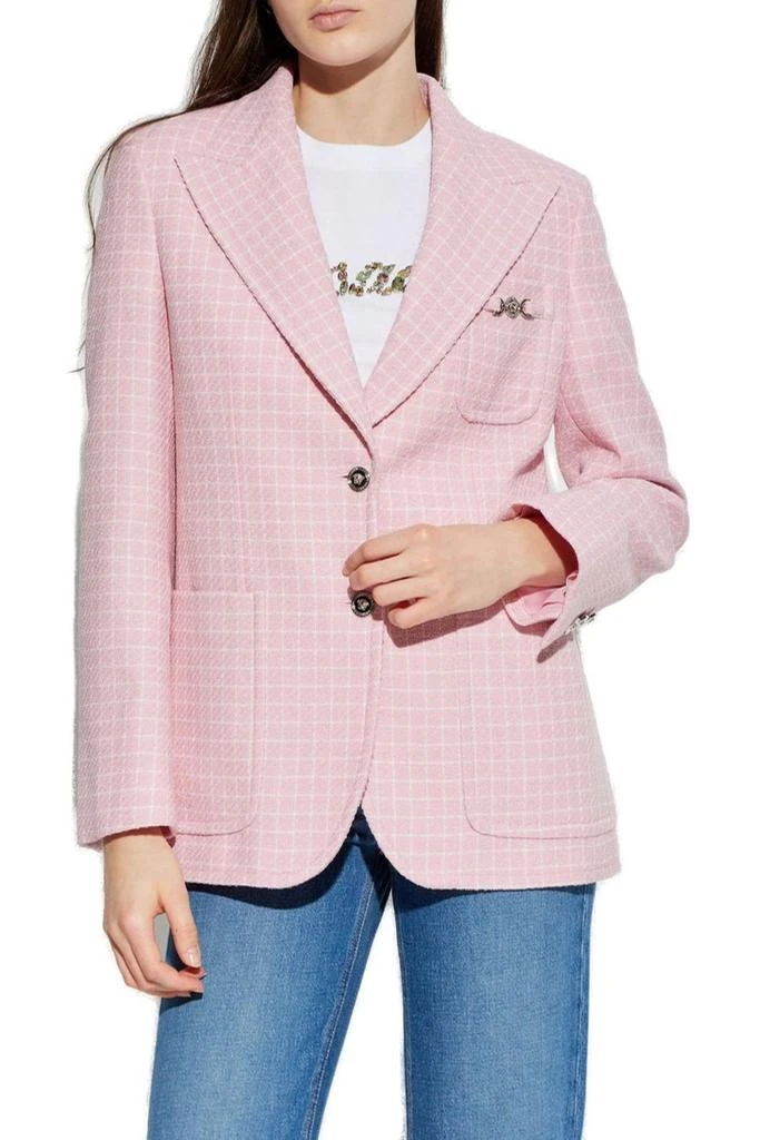 Versace Versace Checked Pattern Single-Breasted Blazer 2