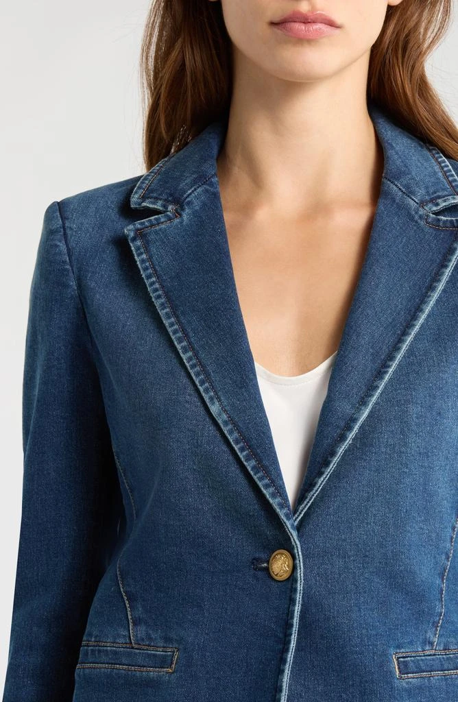 Alice + Olivia Macey Fitted Denim Blazer 4