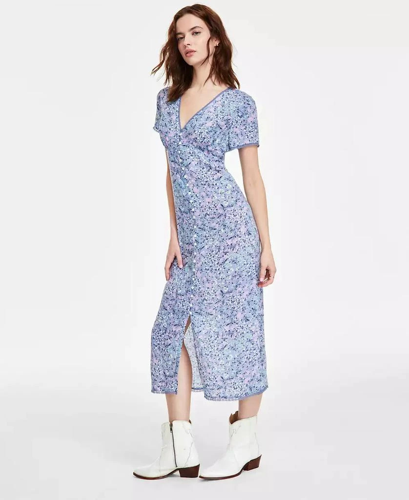 Lucky Brand Women's Lace-Trim Floral Midi Dress 3