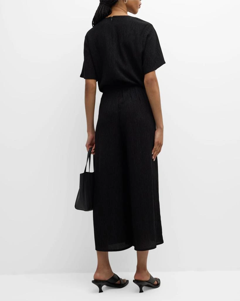 Eileen Fisher Cropped Wide-Leg Crinkled Jumpsuit 6