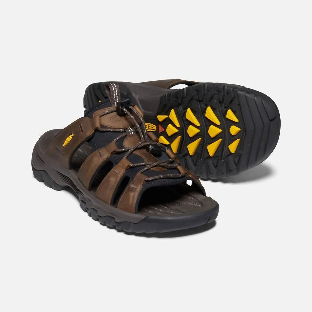 Keen Men's Targhee Iii Leather Slide Sandal In Bison/mulch 1