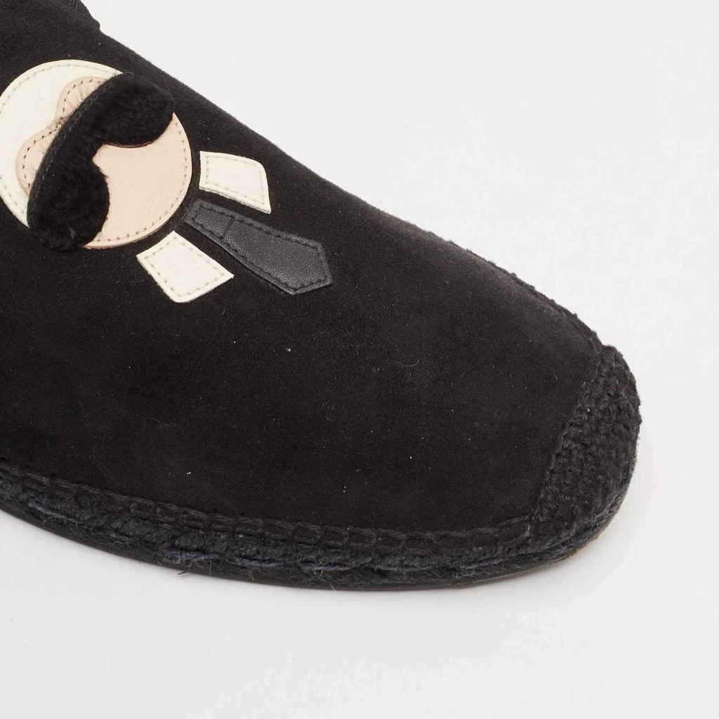 Fendi Fendi Black Suede Karlito Slip On Espadrille Flats Size 44 7