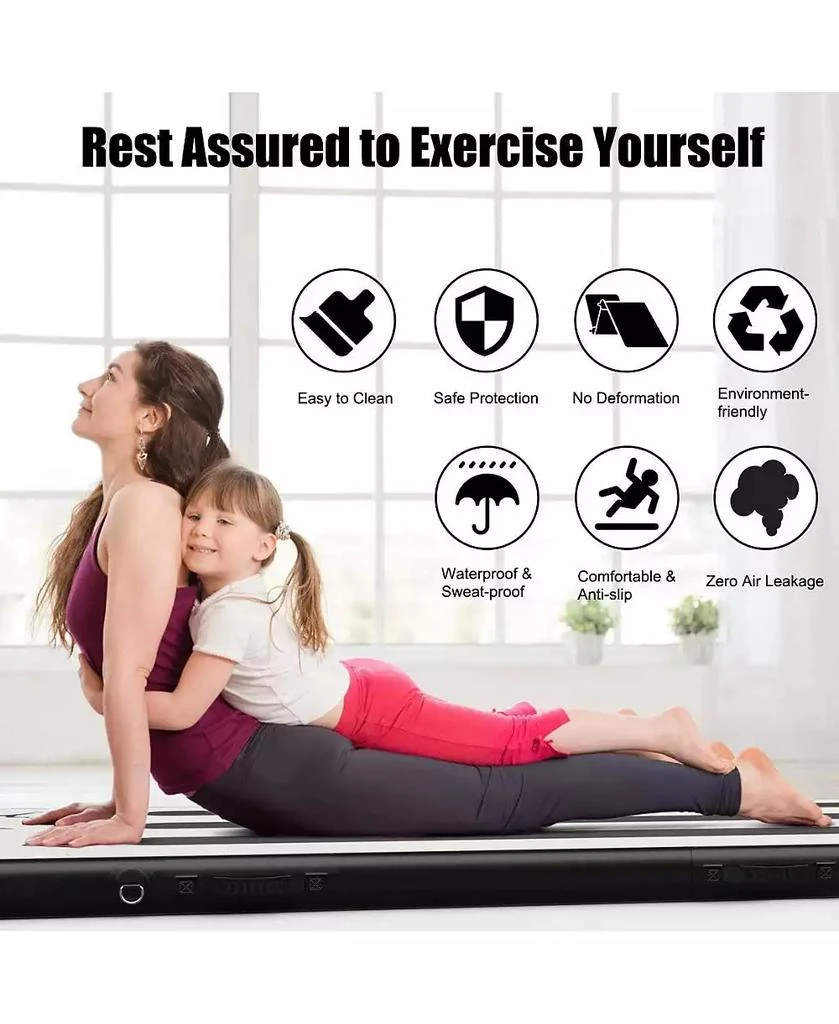 KUYOTQ 10 Feet Inflatable Gymnastics Tumbling Mat with Pump 6