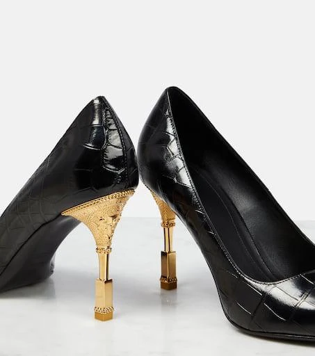 Balmain Moneta croc-effect leather pumps 6
