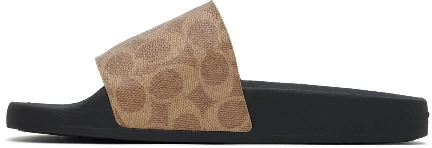 Coach Tan Coated Canvas Slides 3