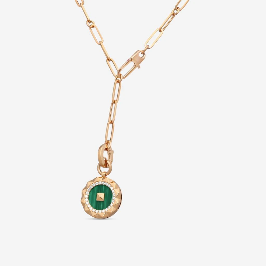 Roberto Coin Roberto Coin Obelisco 18K Rose Gold Diamond 
Malachite Pendant Necklace 8883122AX19XM-copy 2
