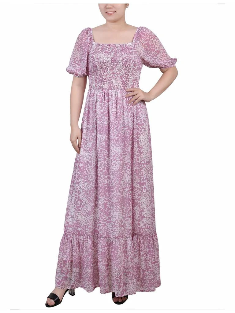 NY Collection Petites Womens Printed Chiffon Maxi Dress 1