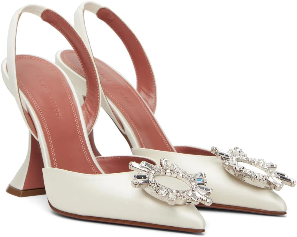Amina Muaddi Off-White Begum Sling 95 Heels 4