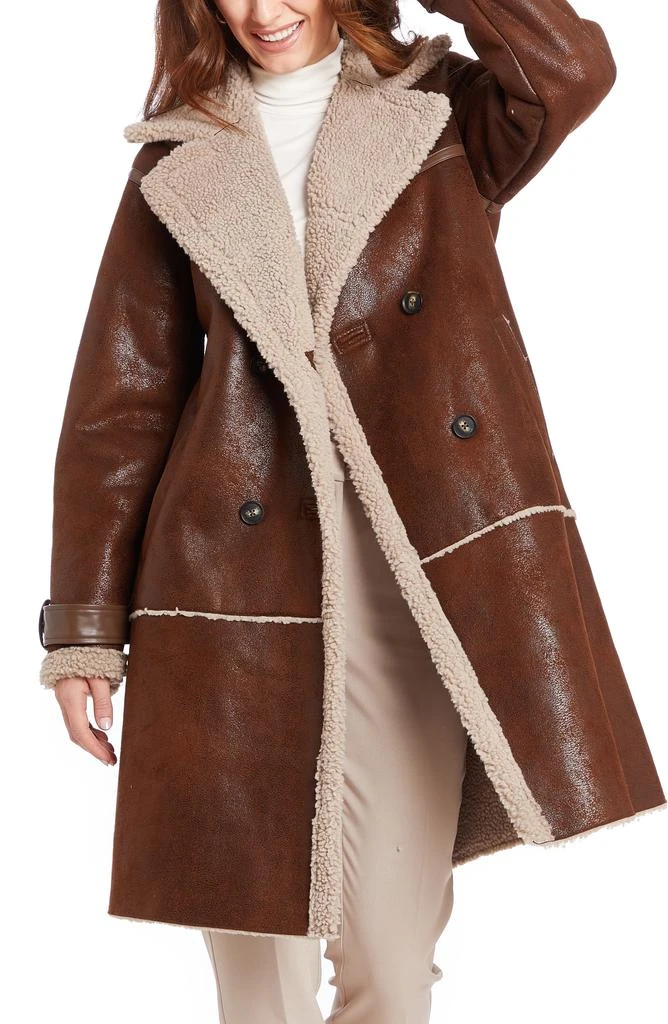 Frye Faux Shearling Lined Faux Leather Coat 7