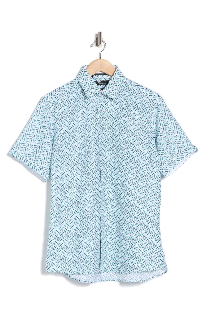 TR Premium Geo Print Short Sleeve Button-Up Shirt 3