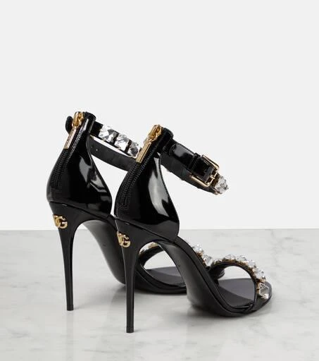 Dolce & Gabbana Embellished patent leather sandals 3