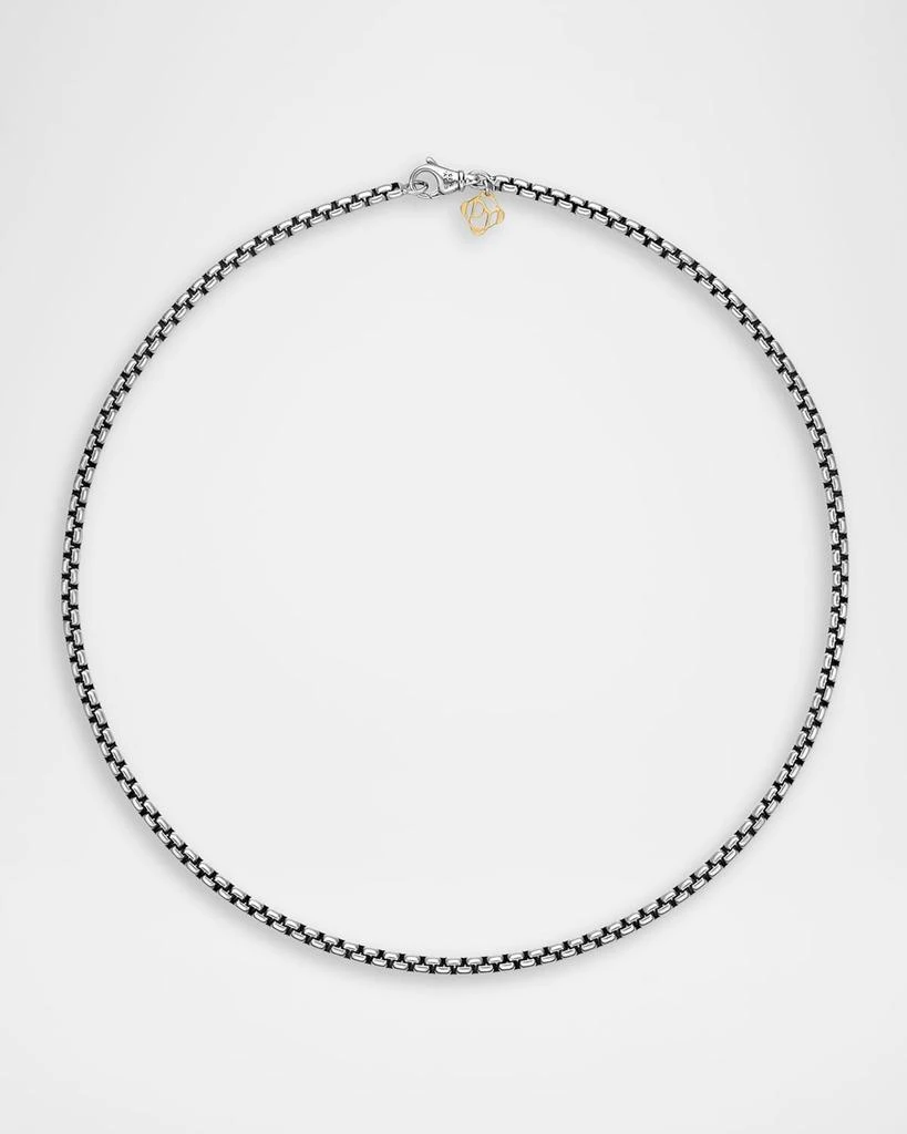 David Yurman Box Chain Necklace in Silver with 14K Gold Accent, 3.6mm 3