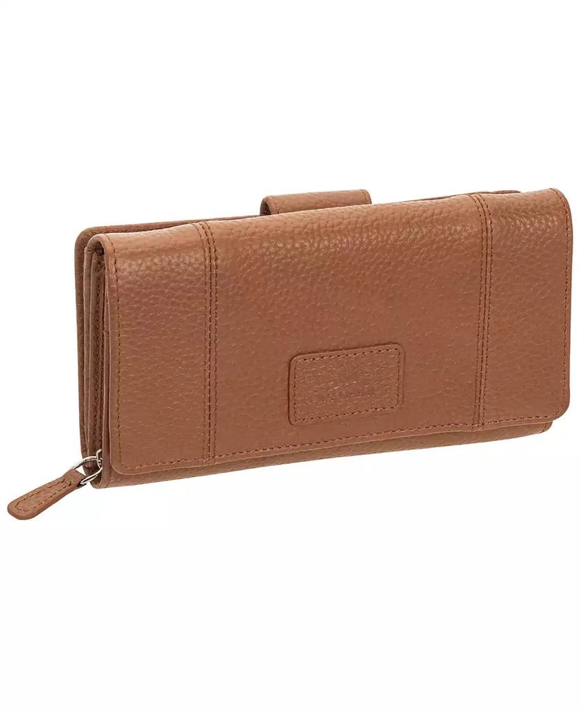 Mancini Leather Goods Women's Pebbled Collection RFID Secure Mini Clutch Wallet 2