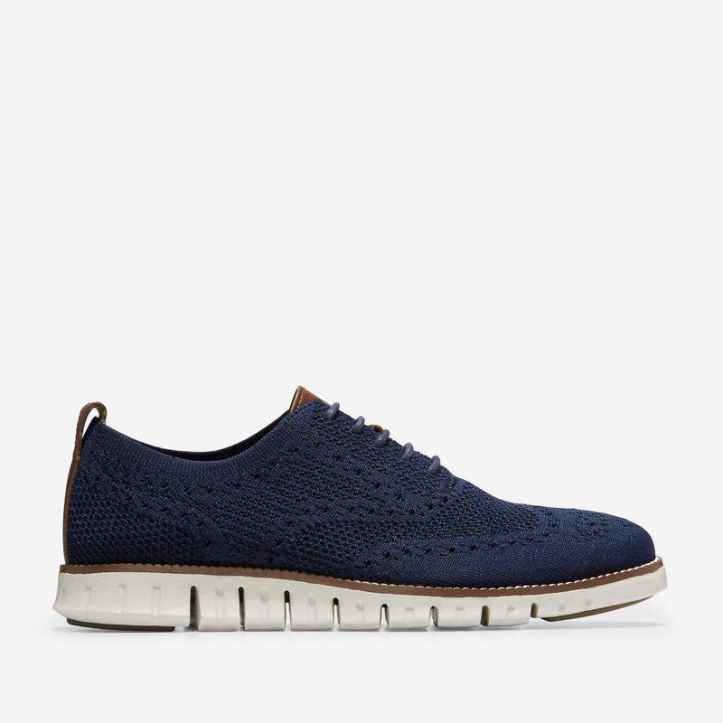 Cole Haan Men's Zerogrand Stitchlite Oxford Shoes In Marine Blue/Ivory