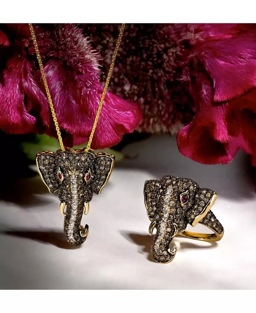 Le Vian Diamond (2 ct. t.w.) 
Passion Ruby Accent Elephant Ring in 14k Gold 3