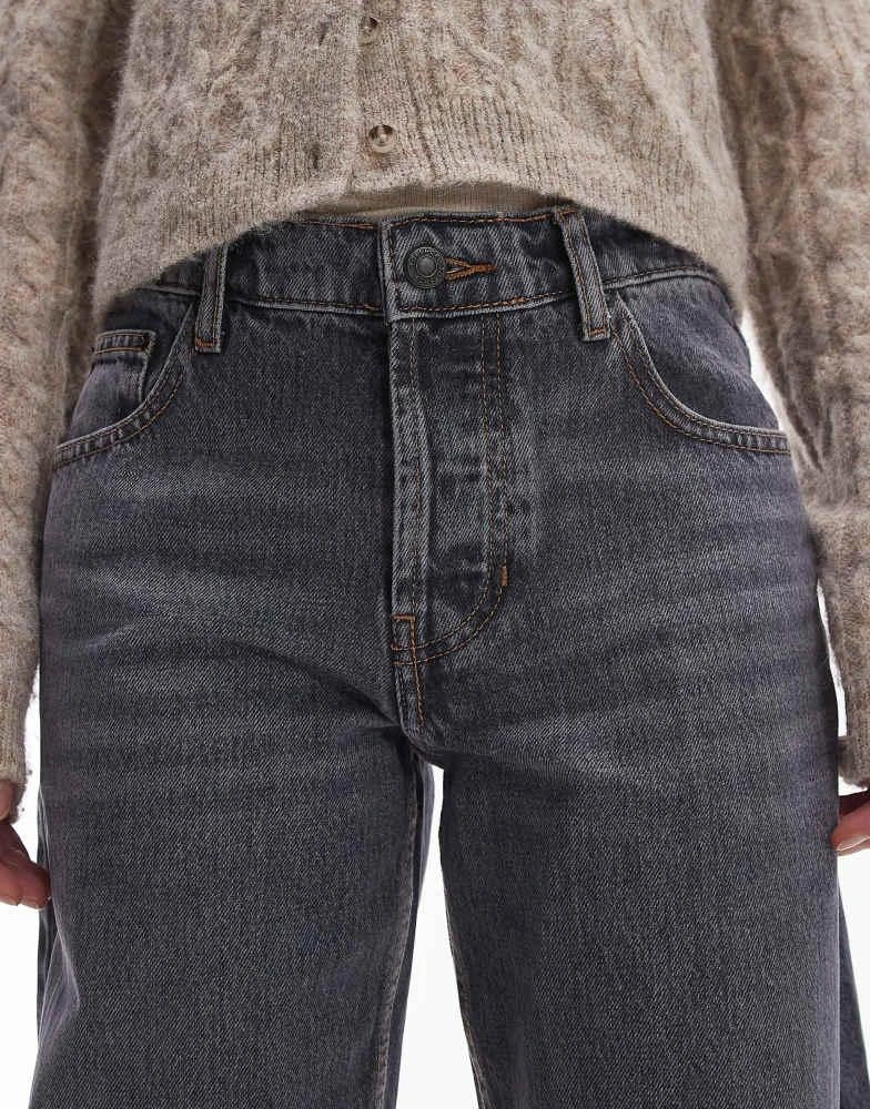 Topshop Topshop Ember low rise wide leg jean in grey 3