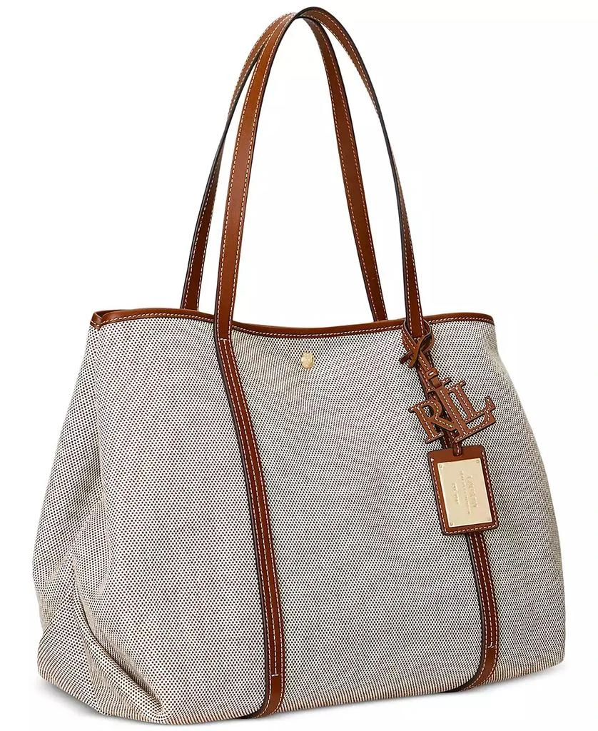 Ralph Lauren Emerie Canvas and Leather Extra Large Tote 5