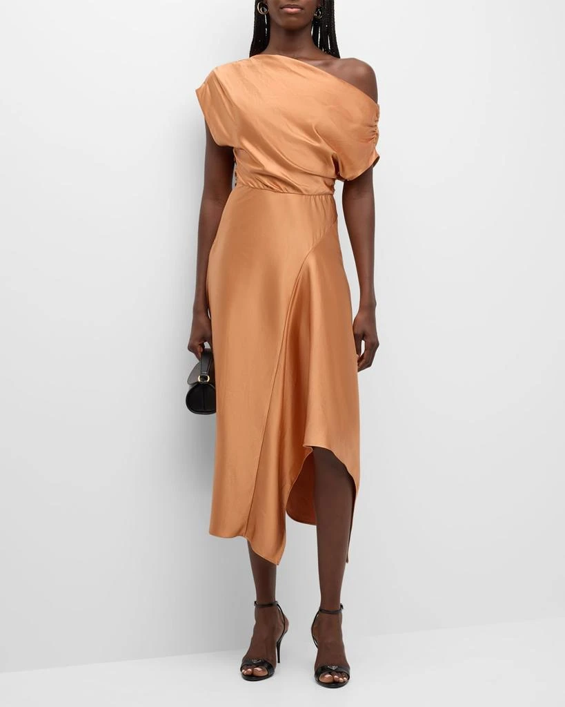 A.L.C. Jasmine Draped Satin Midi Dress 2