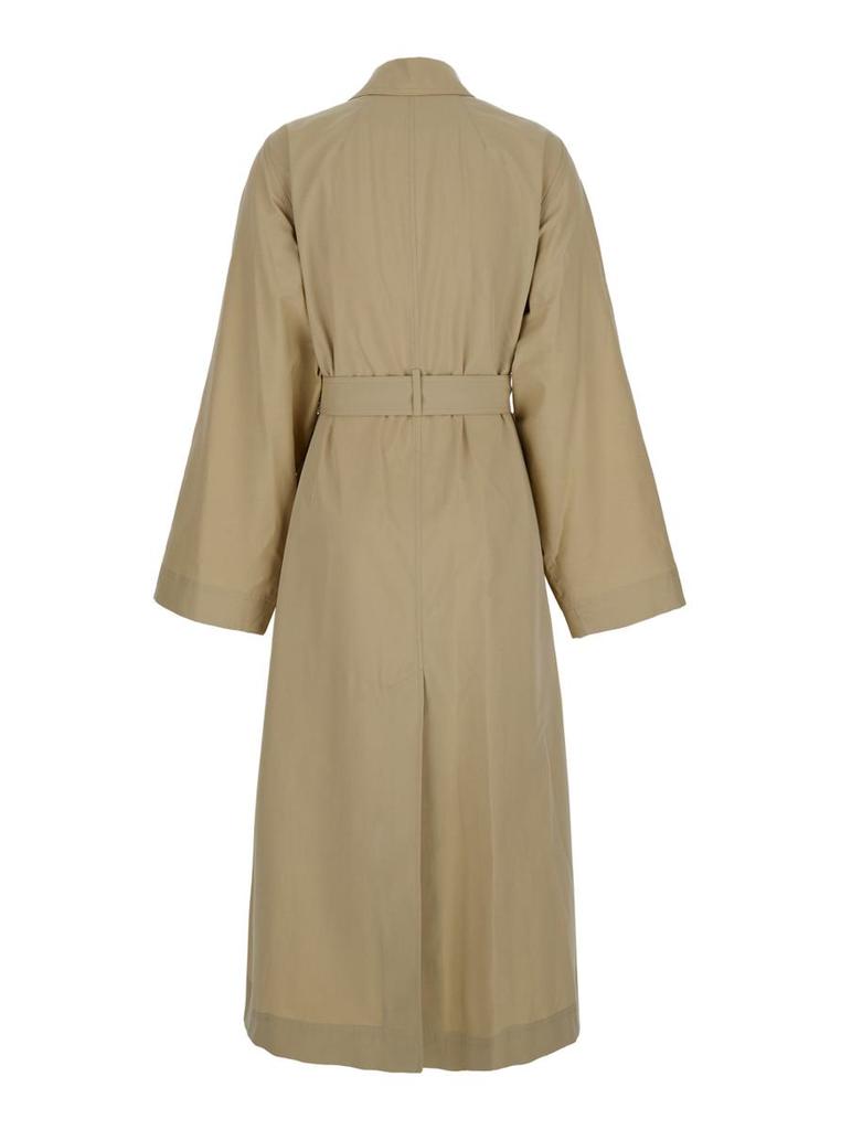 Totême Beige Trench Coat With Matching Belt In Cotton Blend Woman