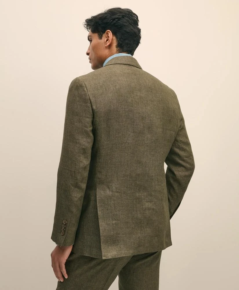 Brooks Brothers Slim Fit Houndstooth Linen Suit Jacket 4
