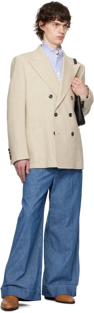 Valentino Beige Double-Breasted Blazer 5