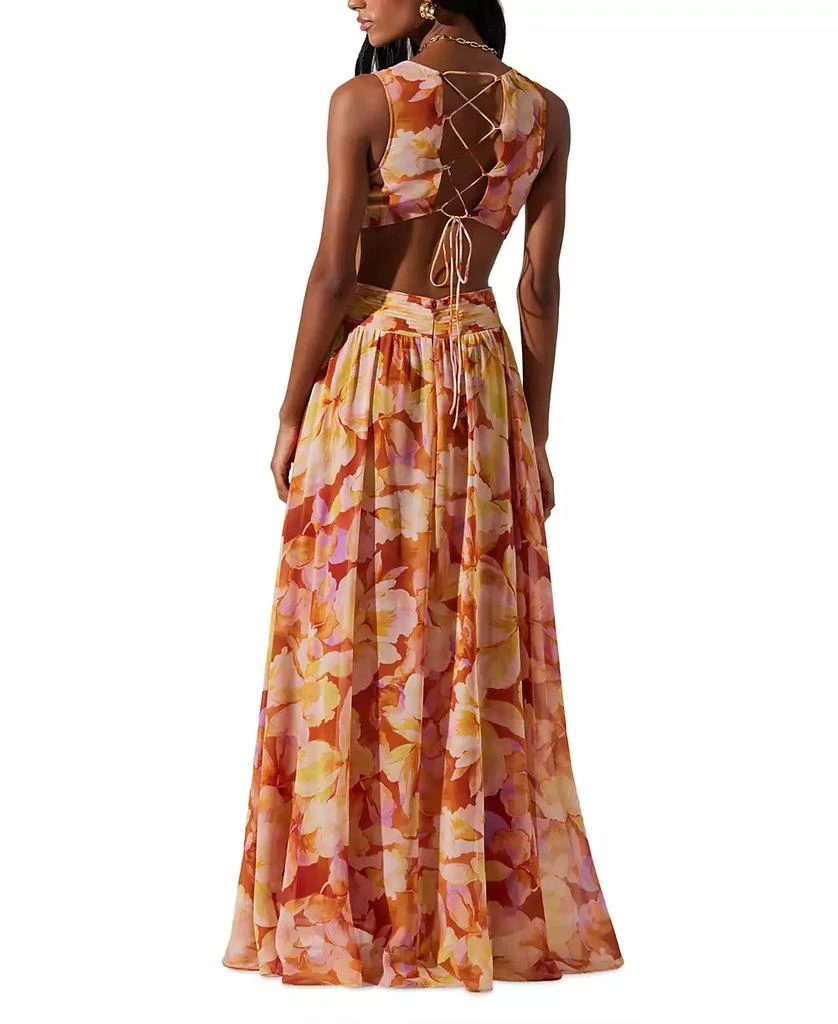 ASTR Women's Noya Floral Cut-Out Lace-Back Maxi Dress 2