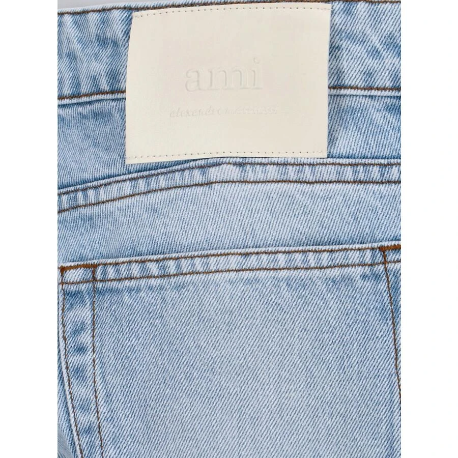 AMI Classic Fit Bleached Blue Denim Jeans 3