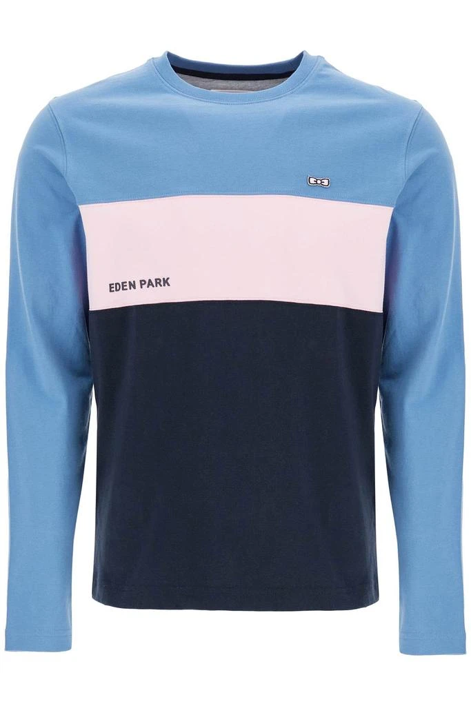 EDEN PARK light blue patterned long sleeve crew neck t-shirt cotton 1