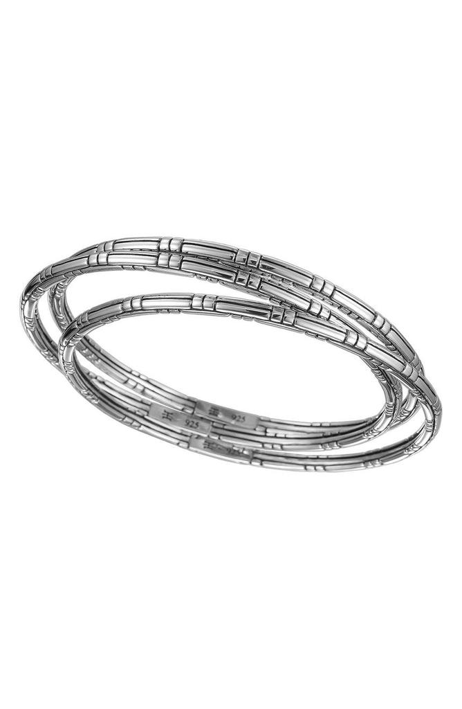 John Hardy Bedeg Sterling Silver Bangle Bracelet Set