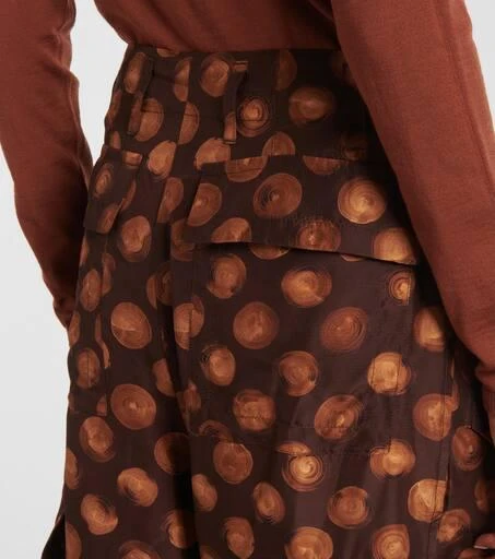 Dries Van Noten Printed silk cargo pants 6