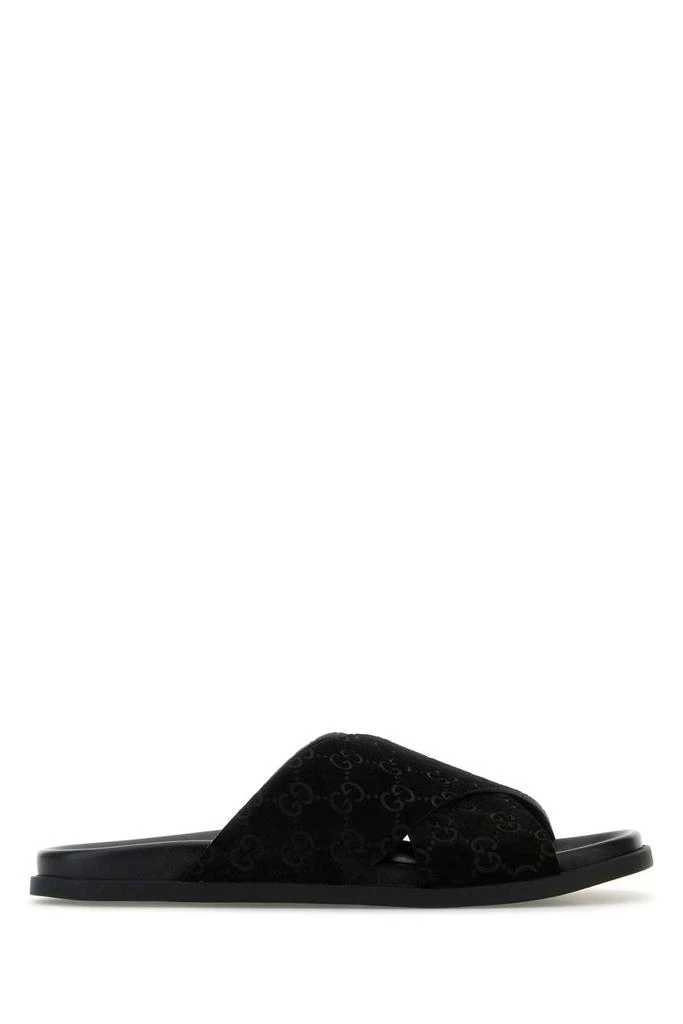 Gucci Black Suede Slippers 1